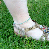 Turquoise Green Picasso Stainless Steel Anklet Limited Edition