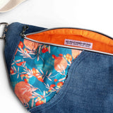 Blue Orange Floral Millie Recycled Cross Body Sling Bum Bag NEW