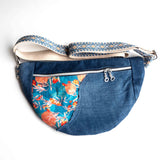 Blue Orange Floral Millie Recycled Cross Body Sling Bum Bag NEW