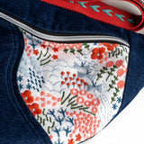 Orange Blue Japanese Embroidery Millie Recycled Cross Body Sling Bum Bag NEW