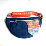 Multi Coloured Striped Millie Recycled Cross Body Sling Bum Bag NEW