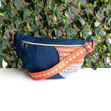 Multi Coloured Striped Millie Recycled Cross Body Sling Bum Bag NEW