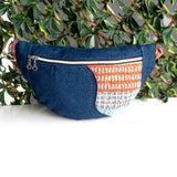 Multi Coloured Striped Millie Recycled Cross Body Sling Bum Bag NEW