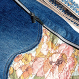 Pink Apricot Quilted Flowers Recycled Cross Body Sling Bum Bag NEW