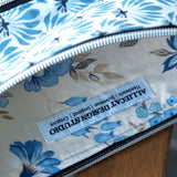 Blue Hamsa Hand Floral Harper Upcycled Cross Body Bag