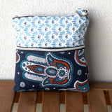 Blue Hamsa Hand Floral Harper Upcycled Cross Body Bag