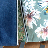 Green White Floral Harper Upcycled Cross Body Bag