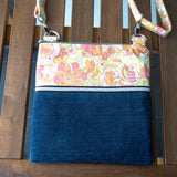 Psychedelic Floral Harper Upcycled Cross Body Bag