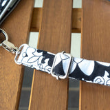Black White Floral Harper XL Upcycled Cross Body Bag