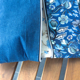 Vintage Blue Floral Harper XL Upcycled Cross Body Bag
