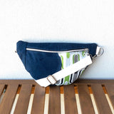 Retro Green Grey Millie Recycled Cross Body Sling Large