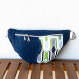 Retro Green Grey Millie Recycled Cross Body Sling Large