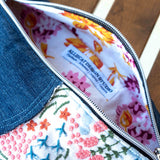 Japanese Embroidery Millie Recycled Cross Body Sling Bag Small