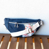 Japanese Embroidery Millie Recycled Cross Body Sling Bag Small