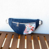 Japanese Embroidery Millie Recycled Cross Body Sling Bag Small
