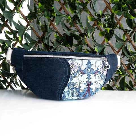 Purple Flowers Millie Recycled Cross Body Sling Bag Small