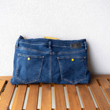 Orange Floral Denim Upcycled Sashiko Slouch Bag