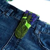 Blue Green Floral Denim Recycled Sashiko Slouch Bag