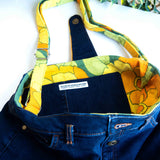 Floral Orange Yellow Green Denim Recycled Slouch Bag