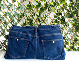 Floral Orange Yellow Green Denim Recycled Slouch Bag