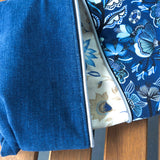 Vintage Blue Floral Harper Upcycled Cross Body Bag