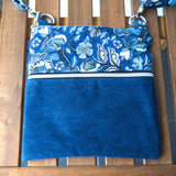Vintage Blue Floral Harper Upcycled Cross Body Bag