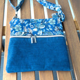 Vintage Blue Floral Harper Upcycled Cross Body Bag