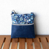 Vintage Blue Floral Harper Upcycled Cross Body Bag
