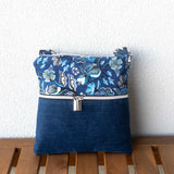 Vintage Blue Floral Harper Upcycled Cross Body Bag