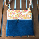 Psychedelic Floral Harper XL Upcycled Cross Body Bag