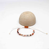 Adjustable Faceted Orange White Black Agate Bracelet