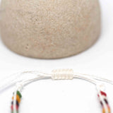 Adjustable Faceted Orange White Black Agate Bracelet
