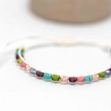 Adjustable Tourmaline Gemstone Fire Polish Bracelet
