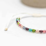 Adjustable Tourmaline Gemstone Fire Polish Bracelet