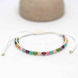 Adjustable Tourmaline Gemstone Fire Polish Bracelet