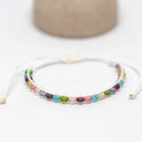 Adjustable Tourmaline Gemstone Fire Polish Bracelet