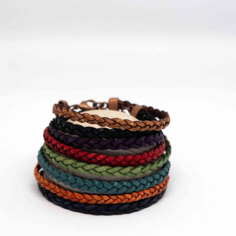 Various Colours 1x Flat Braided Bracelet (Unisex)