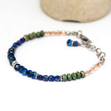 Blue Picasso Sparkle Stainless Steel Bracelet