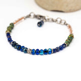 Blue Picasso Sparkle Stainless Steel Bracelet