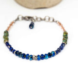 Blue Picasso Sparkle Stainless Steel Bracelet