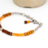Orange Picasso Sparkle Stainless Steel Bracelet