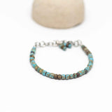 Turquoise Blue Picasso Surfer Stainless Steel Bracelet