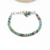 Turquoise Blue Picasso Surfer Stainless Steel Bracelet