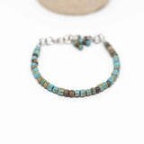 Turquoise Blue Picasso Surfer Stainless Steel Bracelet
