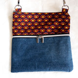 Maroon Flower Harper XL Recycled Cross Body Bag