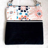 Navy Orange Floral Harper XL Recycled Cross Body Bag