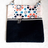 Navy Orange Floral Harper XL Recycled Cross Body Bag