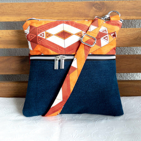 Orange Tribal Harper XL Recycled Cross Body Bag