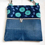 Purple Mint Green Floral Harper XL Recycled Cross Body Bag