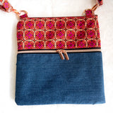 Red Geometric Harper XL Recycled Cross Body Bag